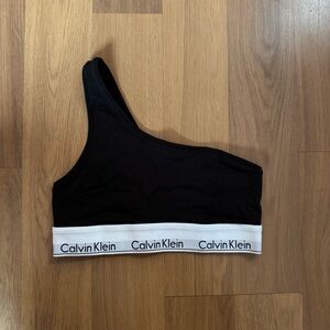 Calvin Klein Black One-Shoulder Bralette